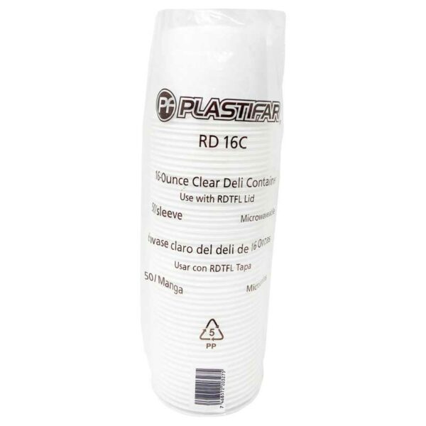Envase Deli Blanco PP 18071 Plastifar 16 oz (50 uds)