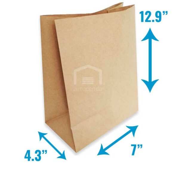 Funda-de-Papel-Kraft-12.75_7_-sin-Asa_-7K-_1000-uds_-M Funda de Papel Kraft 7C 12.9" x 7" x 4.3" con Asa (50 uds)