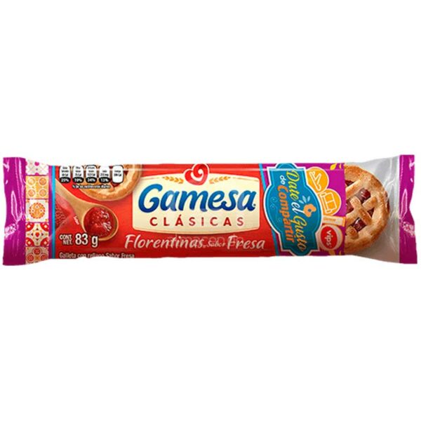 Galleta Gamesa Clásicas Florentinas Sabor Fresa, 83 g