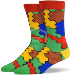 Medias Soxy Green Red Yellow Geometric Jigsaw Puzzle