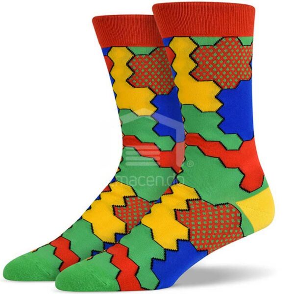 Medias Soxy Green Red Yellow Geometric Jigsaw Puzzle