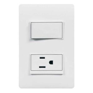 Interruptor Simple con Tomacorriente c/ Luz Piloto Bticino LUZICA, 15 Amp