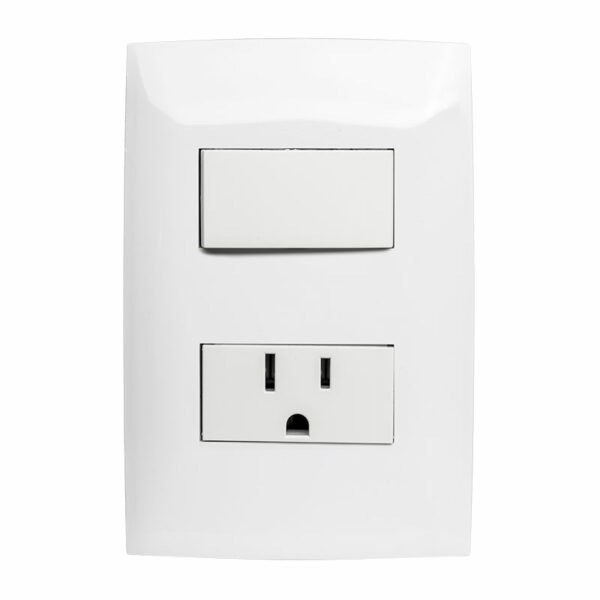 Interruptor Simple con Tomacorriente Leviton CIEN, 15 Amp