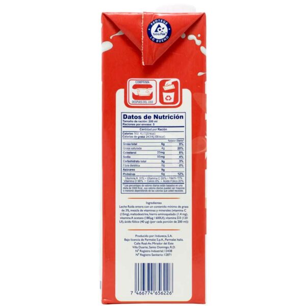 Leche Entera Parmalat, 1 L