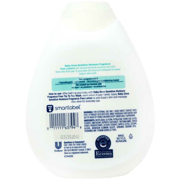Loción Dove Baby Humectación Sensible, 13 oz