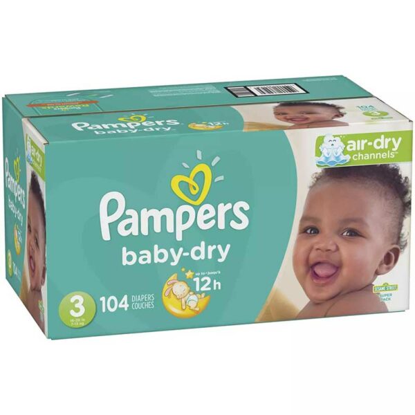 Pañales Pampers Baby-Dry No. 3, (104 uds)