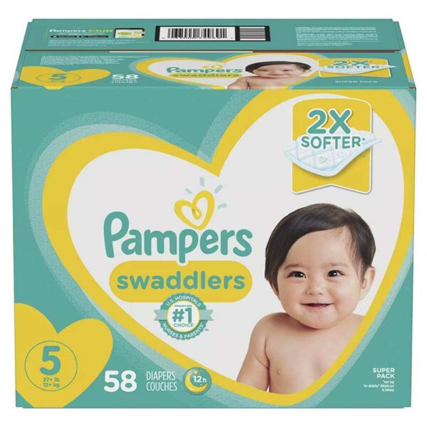 Pañales Pampers Swaddlers No. 5, Caja (58 uds)