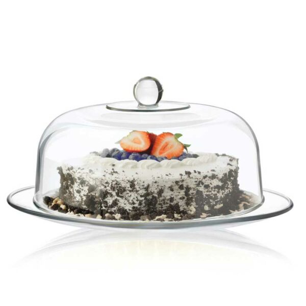 Plato de Cristal + Campana para Pastel Libbey