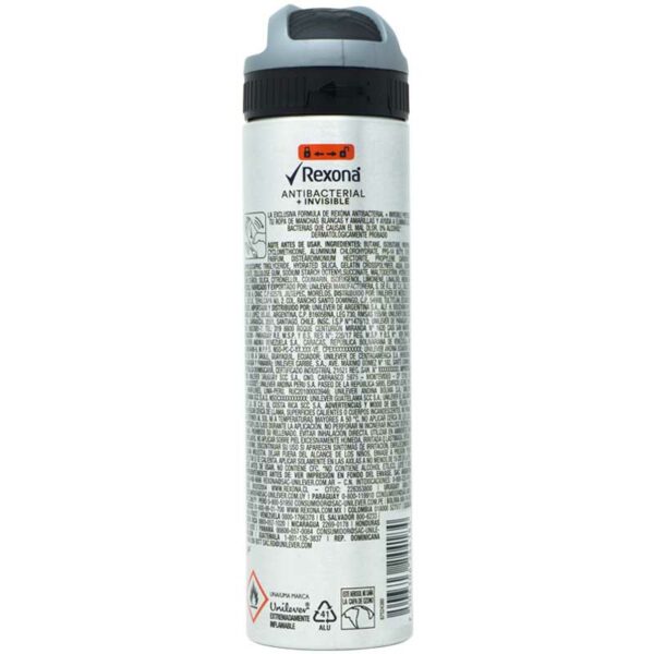 Rexona Hombre Antitranspirante Aerosol Antibacterial + Invisible, 150 ml
