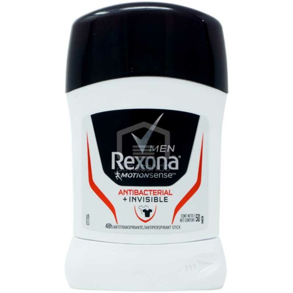 Rexona-Hombre-Antitranspirante-Barra-Antibacterial-_-Invisible_-50g-Front Rexona Hombre Antitranspirante Barra Antibacterial + Invisible, 50 g