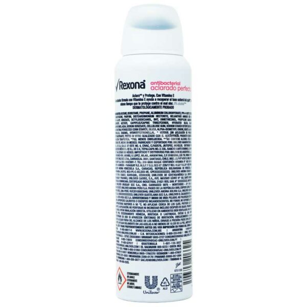 Rexona Mujer Antibacterial Aerosol Tono Perfecto, 150 ml