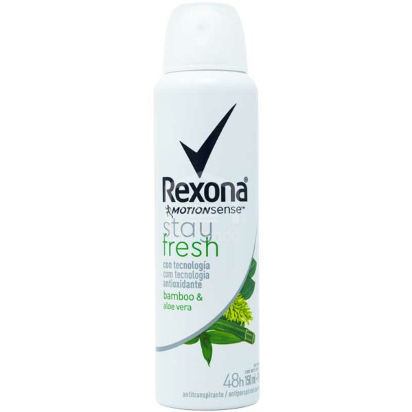 Rexona Mujer Antitranspirante Aerosol Stay Fresh Bamboo y Aloe Vera, 150 ml