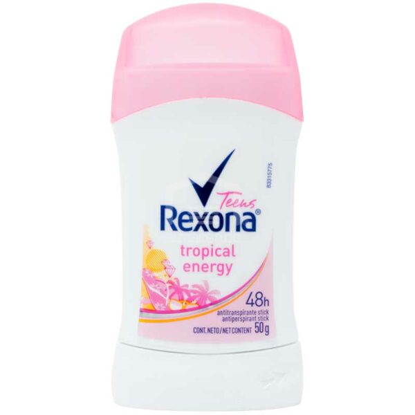 _Rexona-Mujer-Antitranspirante-Barra-Tropical-Energy-Teens_-50g-Front Rexona Mujer Antitranspirante Barra Tropical Energy Teens, 50 g