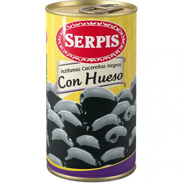 Serpis Aceitunas Cacereñas Negras Con Hueso, 350 g