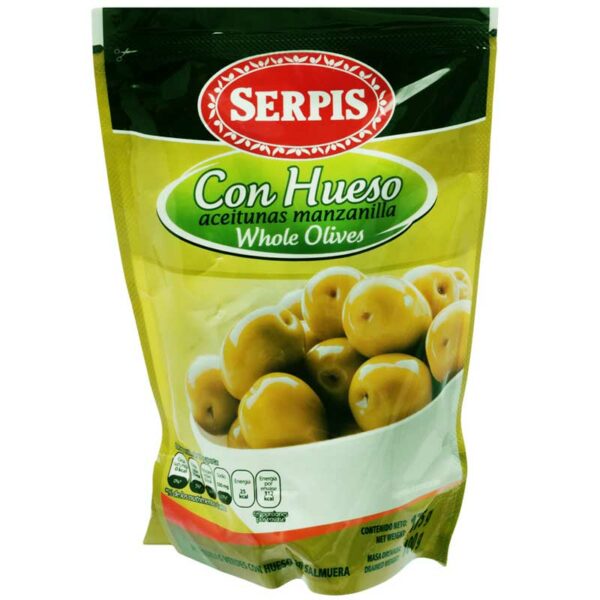 Serpis Aceitunas Manzanilla Con Hueso, 175 g