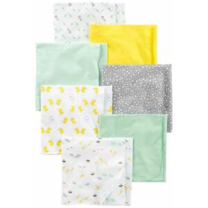 Set de Sábanas (Mantas) Simple Joys en Algodón Estampado Tonos Amarillo, Gris y Menta, 7 uds