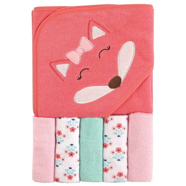 Set de Toalla con Capucha y Toallitas para el Baño Luvable Friends Girl Fox
