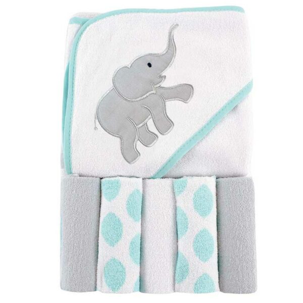 Set-de-Toalla-con-Capucha-y-Toallitas-para-el-Ban%CC%83o-Luvable-Friends-Elefante Set de Toalla con Capucha y Toallitas para el Baño Luvable Friends Ikat Elephant