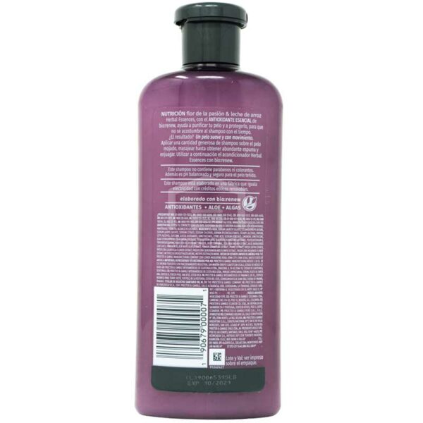 Shampoo Nutritivo Herbal Essences Passion Flower & Rice Milk, 400 ml