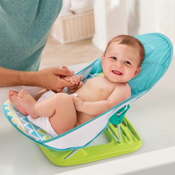 Silla de Baño para Bebés Summer Infant Deluxe Estampado Verde y Azul
