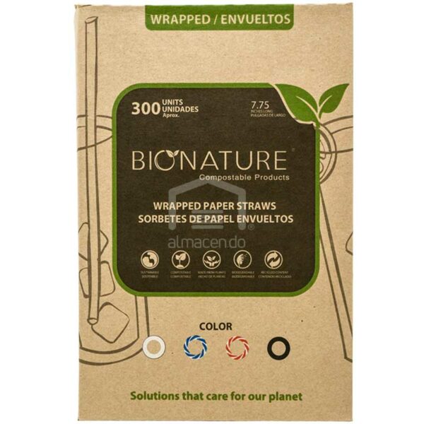 Sorbetes Envueltos de Papel Azules Bionature 7.75" (250 uds)