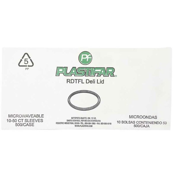 Tapa PP 18034 para Envase Deli 8, 12, 16, 24, 32 oz Transparente, Caja (500 uds)