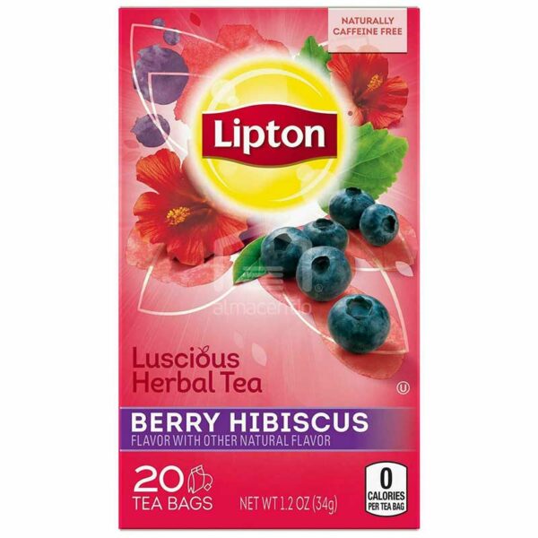 Té Lipton de Hierbas de Hibisco y Bayas, 20 uds