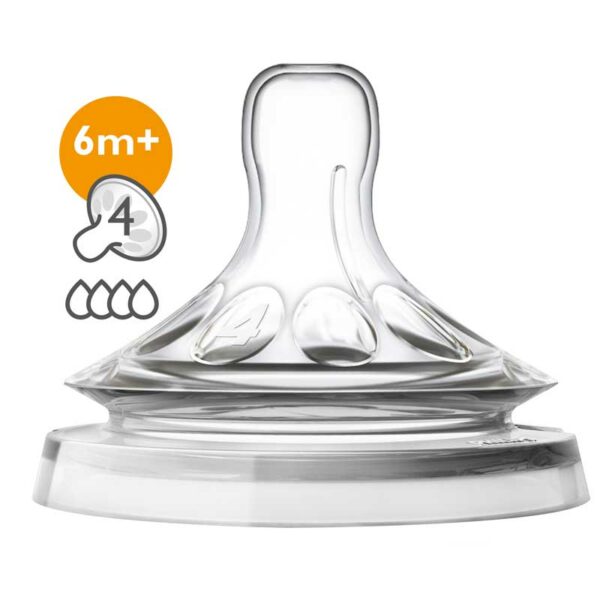Tetina Philips Avent Natural Flujo Rápido 6m+, 2 uds
