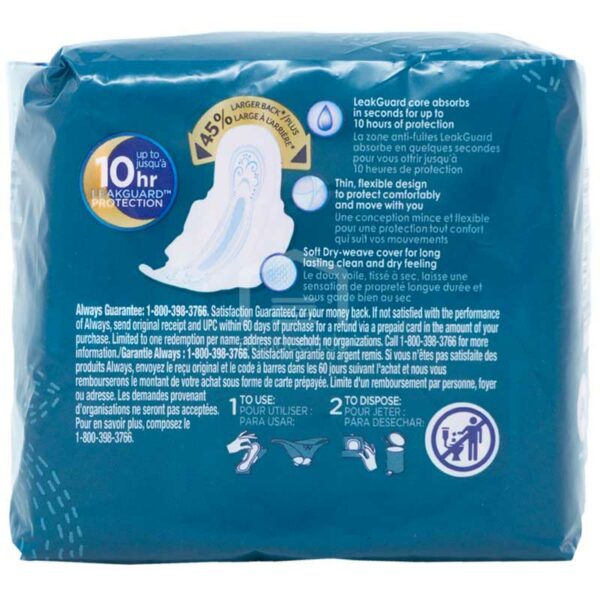 Toallas-Femeninas-Always-Ultra-Fina-Nocturnas-Size-4-_14-uds_-Back Toallas Femeninas Always Ultra Fina Nocturnas Size 4, (14 uds)