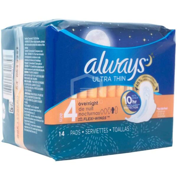 Toallas-Femeninas-Always-Ultra-Fina-Nocturnas-Size-4-_14-uds_-Turn Toallas Femeninas Always Ultra Fina Nocturnas Size 4, (14 uds)