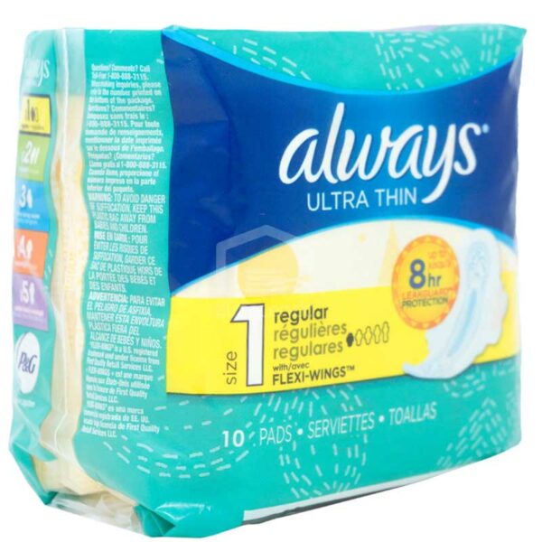 Toallas Femeninas Always Ultra Fina Regular Size 1 (10 uds)