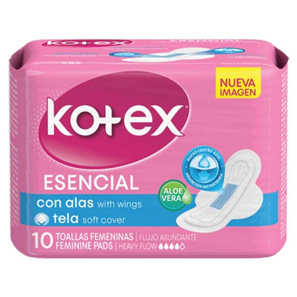 Toallas Femeninas Kotex Esencial Normal Maxi, 10 uds