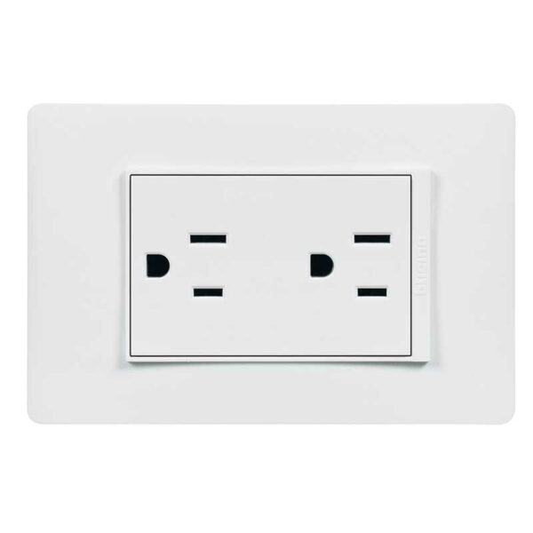 Tomacorriente Doble Bticino LUZICA, 15 Amp