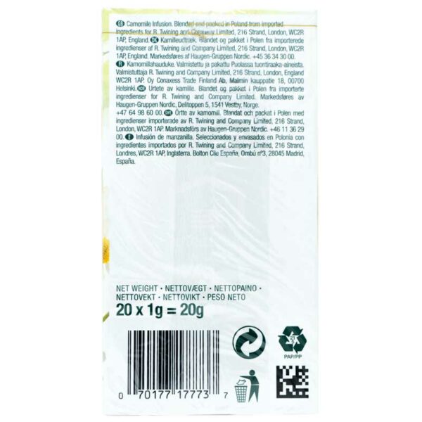 Té Puro de Manzanilla Twinings, 20 uds