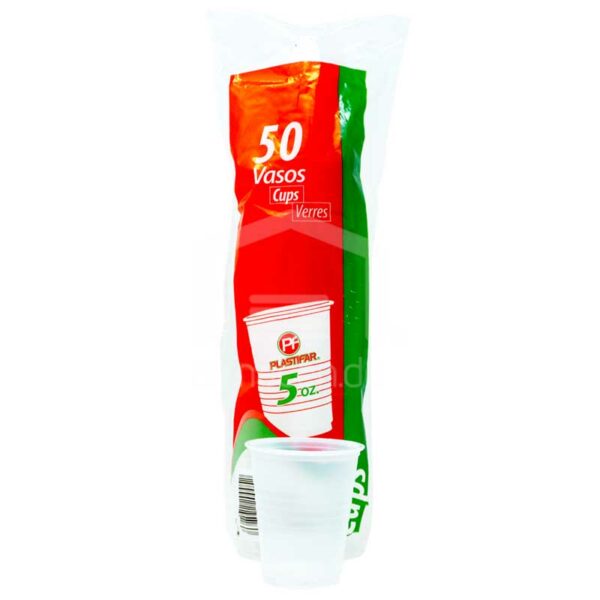 Vaso Desechable Plástico 5 oz (50 uds)