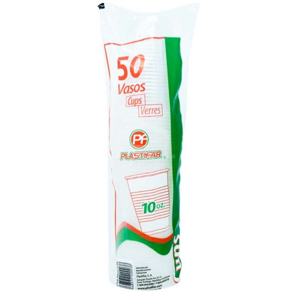 Vaso Desechable Plástico 10 oz (50 uds)
