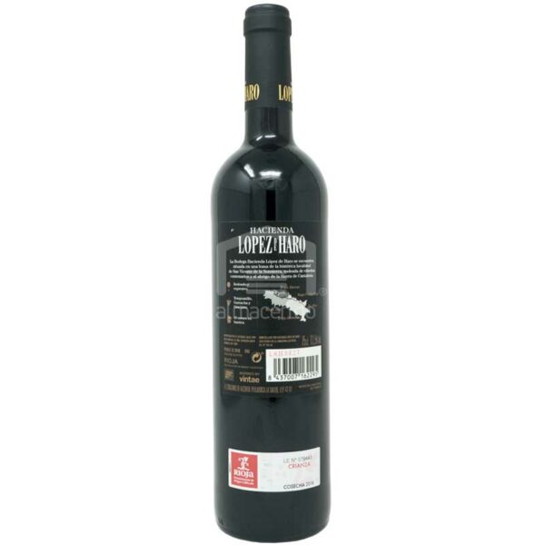 Vino Tinto Hacienda Lopez de Haro Crianza, 750 ml
