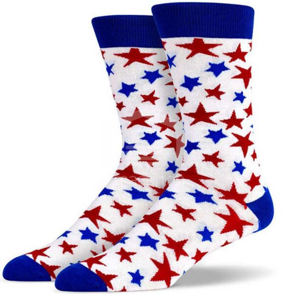 White-Red-Blue-Star Medias Soxy White Red Blue Star