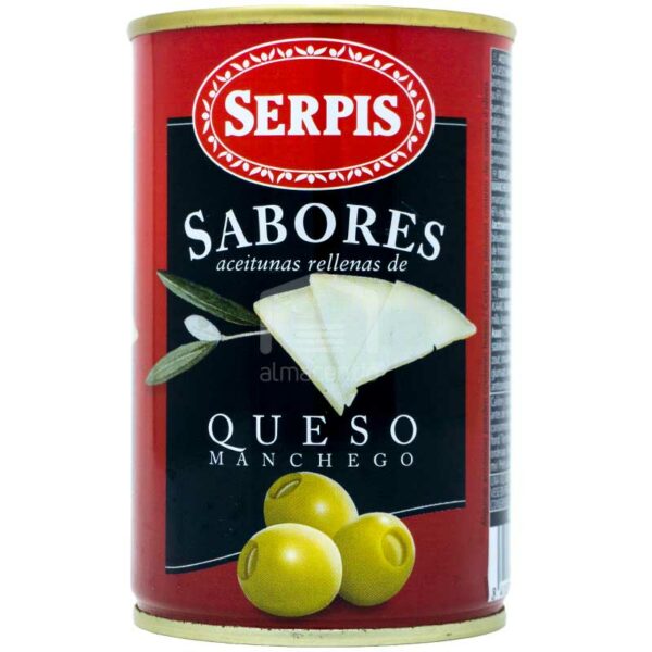 Serpis Aceitunas Rellenas de Queso Manchego, 300 g