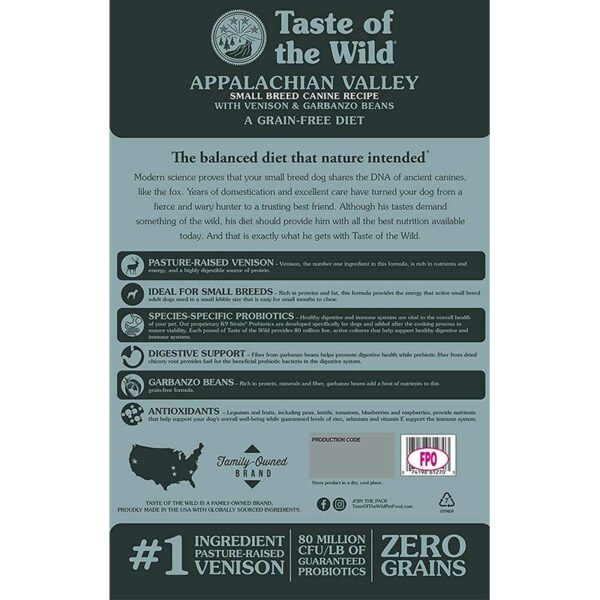 Alimento-para-Perros-Taste-of-The-Wild-Appalachian-Valley_-14lbs-Back Alimento para Perros Adultos Razas Pequeñas Taste of The Wild Appalachian Valley, 26.9 lbs