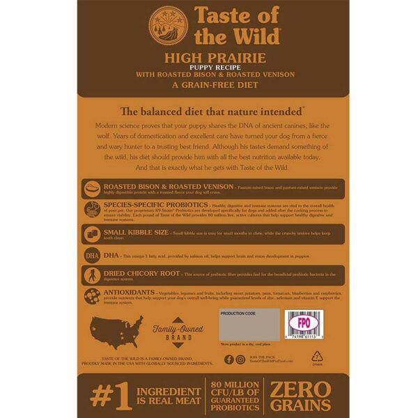 Alimento-para-Perros-Taste-of-The-Wild-High-Prairie-Puppy_-30lbs-Back Alimento para Perros Taste of The Wild High Prairie Puppy, 28lbs