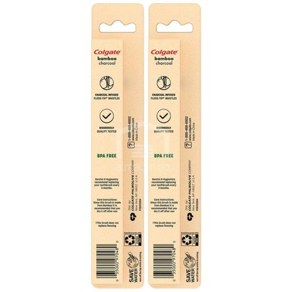 Cepillo Dental Colgate Bambú Carbón, 2 uds