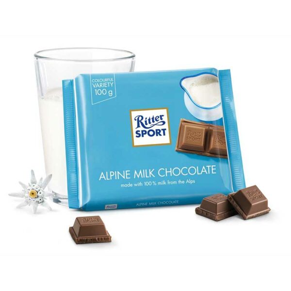 Chocolate Ritter Sport con Leche de los Alpes 100 g