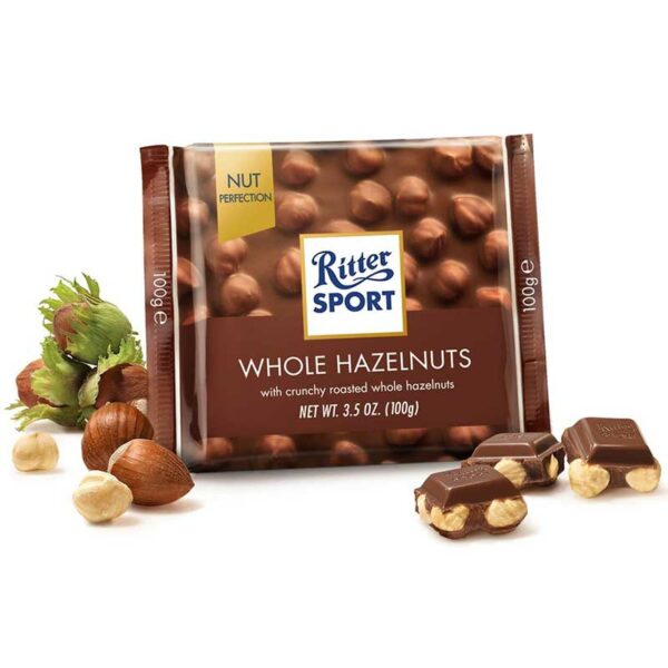 Chocolate con Leche Ritter Sport Avellanas Crujientes, 100 g