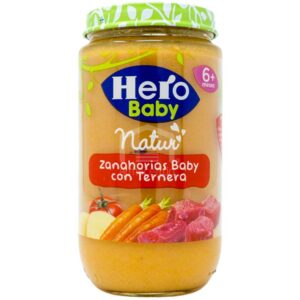 Compota HERO Baby Natur Zanahorias Baby con Ternera (A partir de los 6 meses), 235g