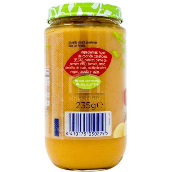 Compota HERO Baby Natur Zanahorias Baby con Ternera (A partir de los 6 meses), 235g