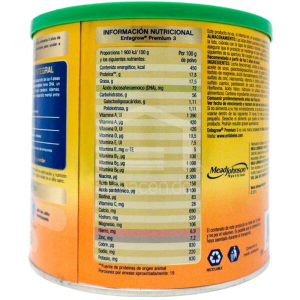 Enfagrow Premium 3 Vainilla Bebida de Leche en Polvo, 680 g