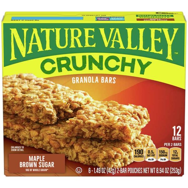Granola Nature Valley Barras de Azúcar Moreno de Arce, 8.94 oz (12 uds)