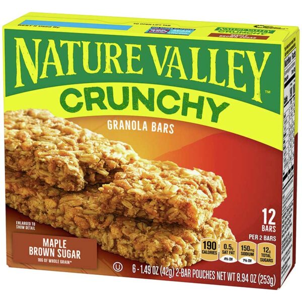 Granola Nature Valley Barras de Azúcar Moreno de Arce, 8.94 oz (12 uds)