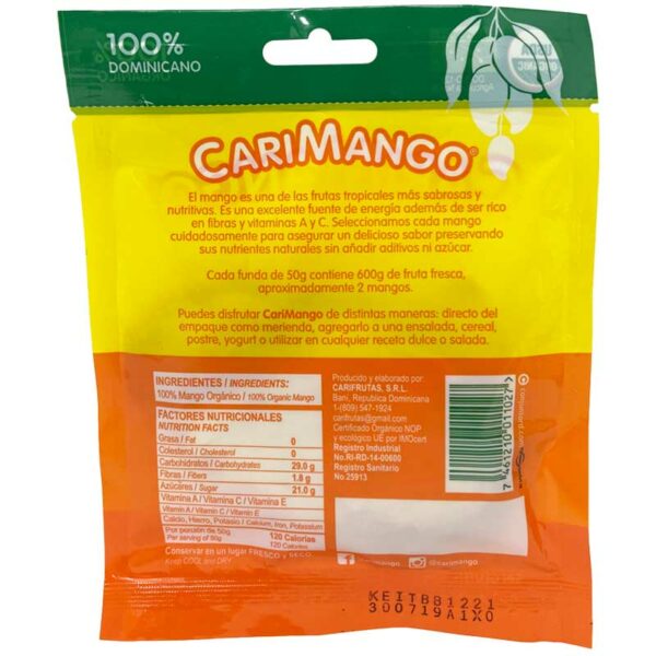 Mangos Deshidratados CariFrutas Lonjas, 50 g